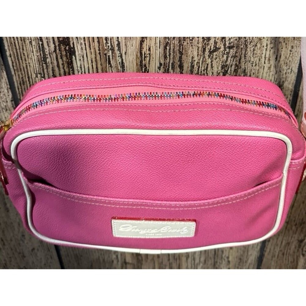 Dooney & Bourke Saffiano Pink & Natural Leather Medium Crossbody Bag - Picture 3 of 10